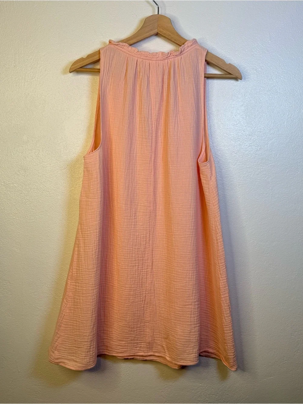Kona Sol Womens Peach Lightweight 100% Cotton Sundress Swim Cover Up Size Small